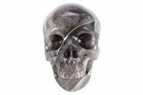 Realistic, Banded Purple Fluorite Skull #382022-1